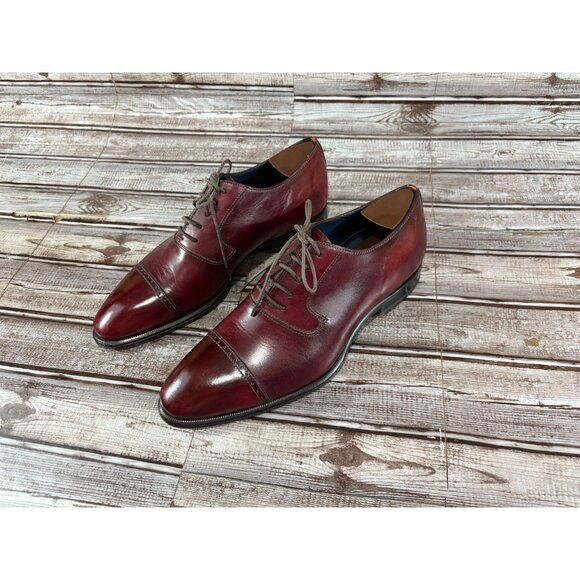 Stefano Branchini Oxford Dress Shoes size 7 color red bordeaux - Picture 1 of 8